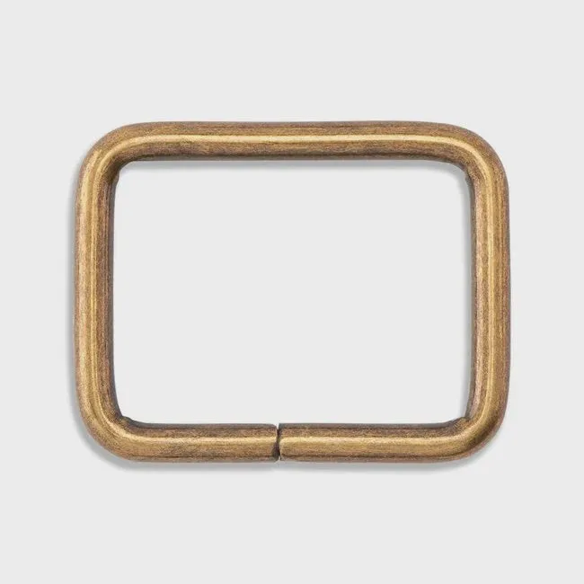 1” Rectangle Rings - Antique Brass (Set of 2)