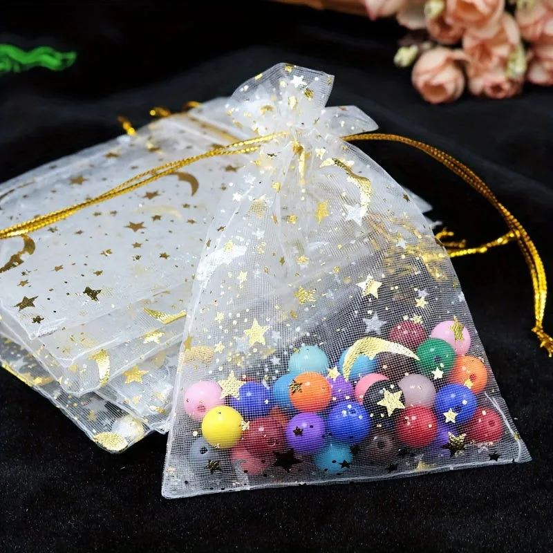 10-Pack Jewelry Gift Bags with Drawstring – Transparent Pouches for Candy, Christmas Gifts, and Special Occasions