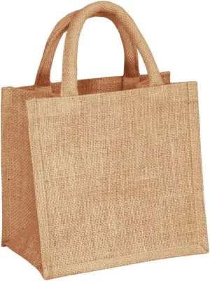 10 Small Burlap Gift Bags with Handles, Wedding Welcome & Bridesmaids Gifts, Bachelorette Party Favors - Reusable 8'x 8'x 6