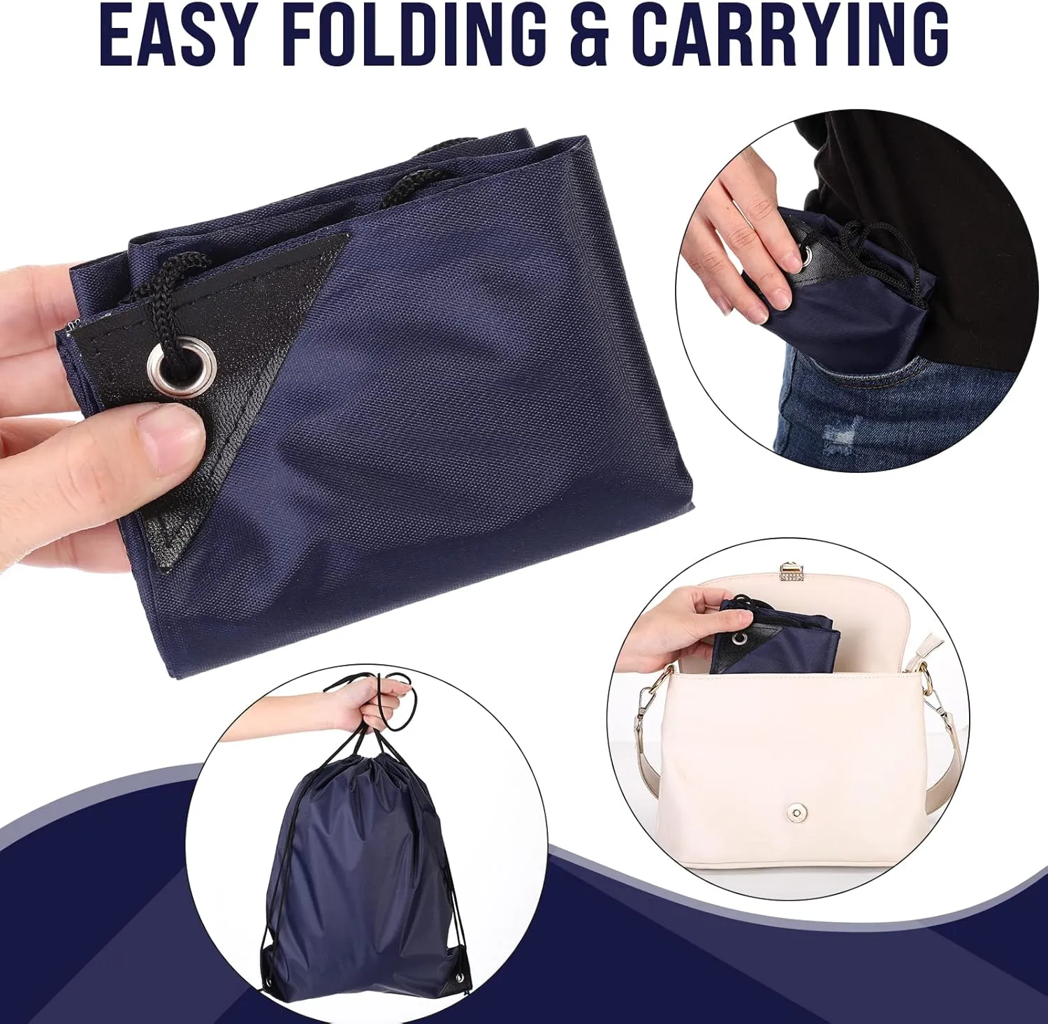 100 Pieces Drawstring Backpack Bags Bulk Back Sack String Bags Cinch Storage Bags for Gym School Travel DIY Gifts (Dark Blue)