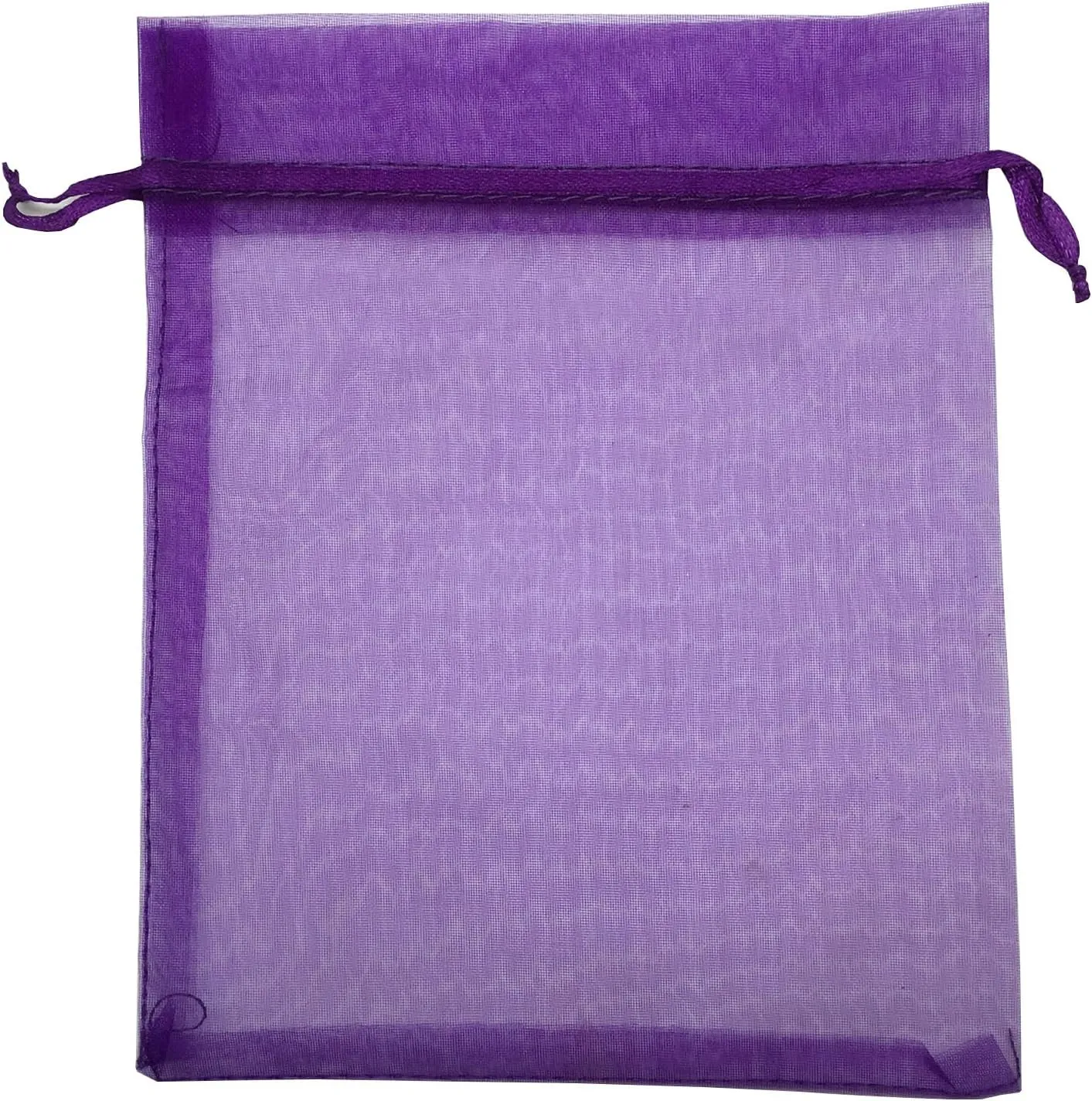 100PCS 6x9 Inches Organza Drawstring Pouches Jewelry Party Wedding Favor Gift Bags (6x9, Purple)