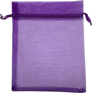 100PCS 6x9 Inches Organza Drawstring Pouches Jewelry Party Wedding Favor Gift Bags (6x9, Purple)