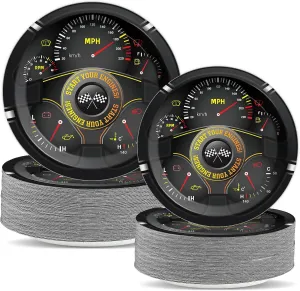 100Pcs Race Car Party Paper Plates Racing Themed Party Decoration Start YourEngines Dessert Plates 7in and 9in Racing Dinnerware Tableware Set for Kids Birthday Baby Shower Supplies
