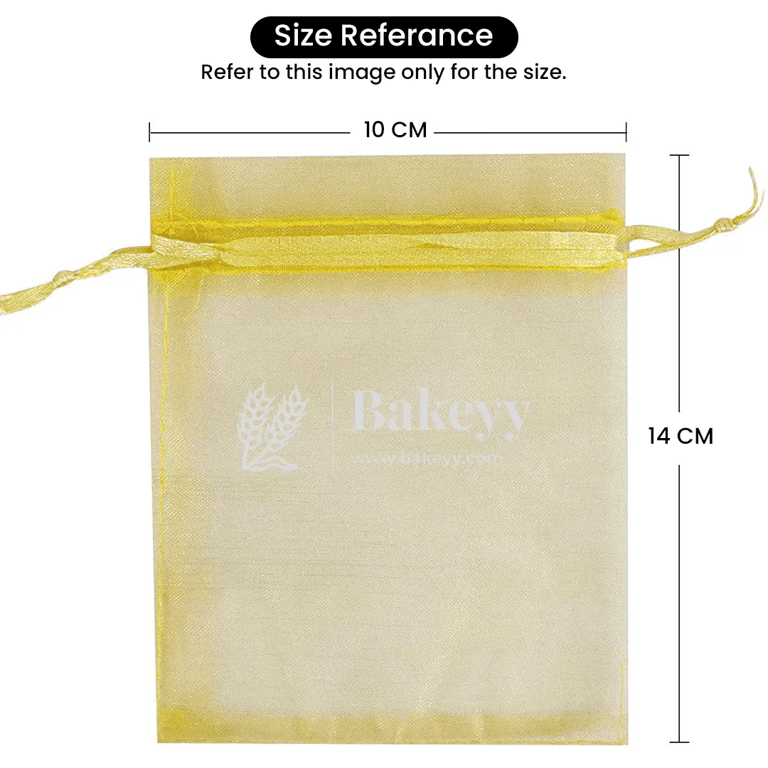 10x14 CM | Organza Potli Bags | White Colour | Candy Bag| Pack of 50