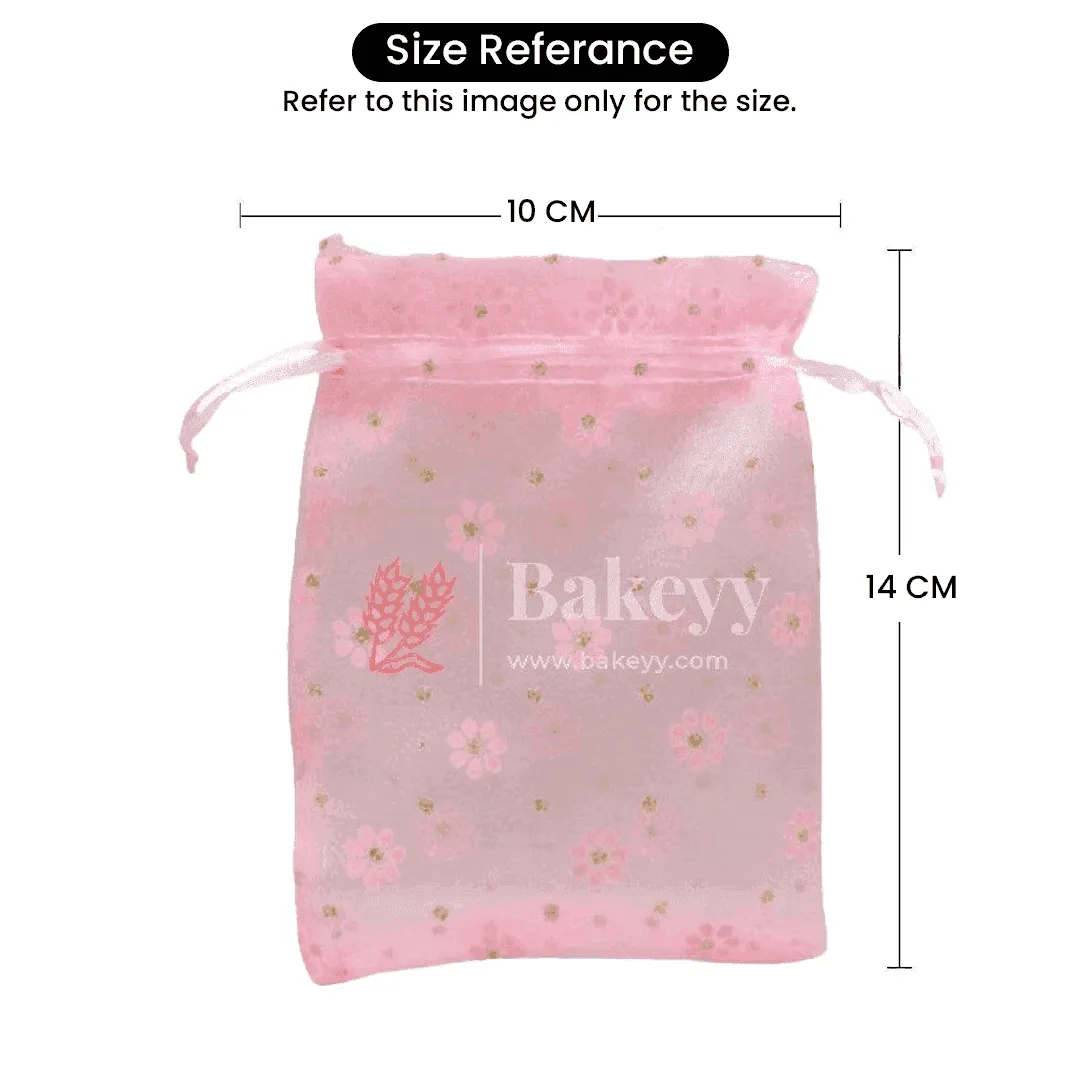 10x14 CM | Polka Dots Organza Potli Bags | Pack of 100 | Light Purple Color | Candy Bag