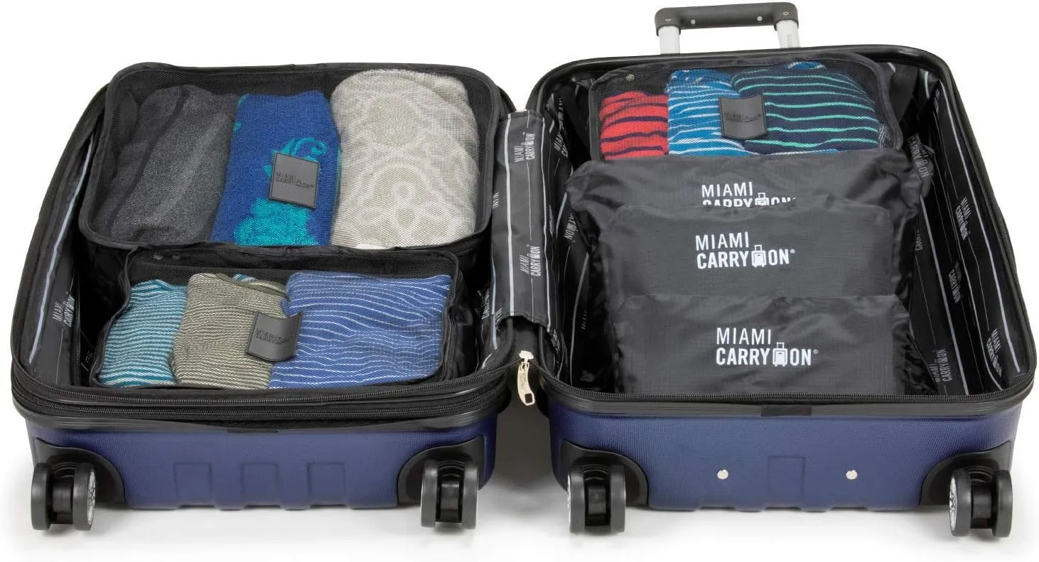 12-Piece Packing Cubes for Luggage Organization (Black)