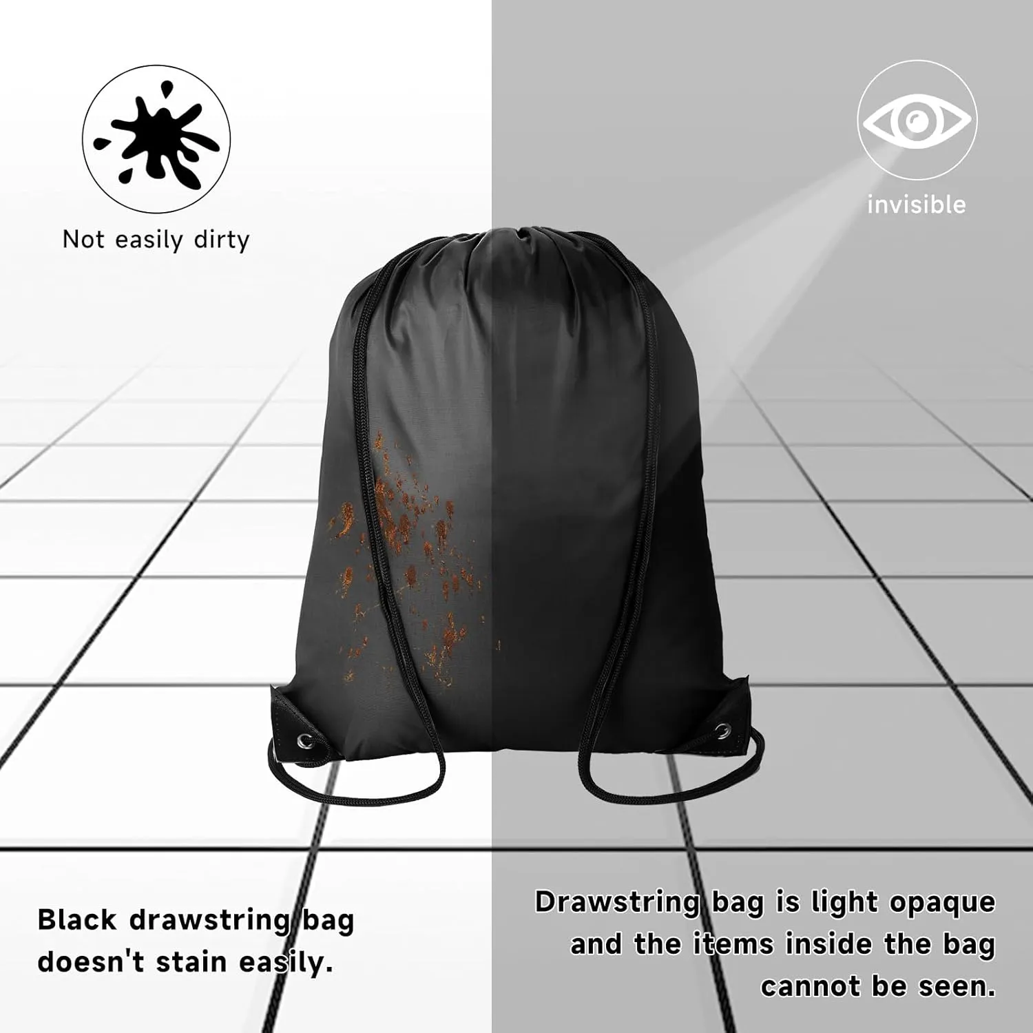 120Pcs Black Drawstring Backpacks Bulk String Bag Cinch Sack Pack Storage Knapsack Polyester Gift Bags Sports Drawstring Bags for Trip Party Gym Bags