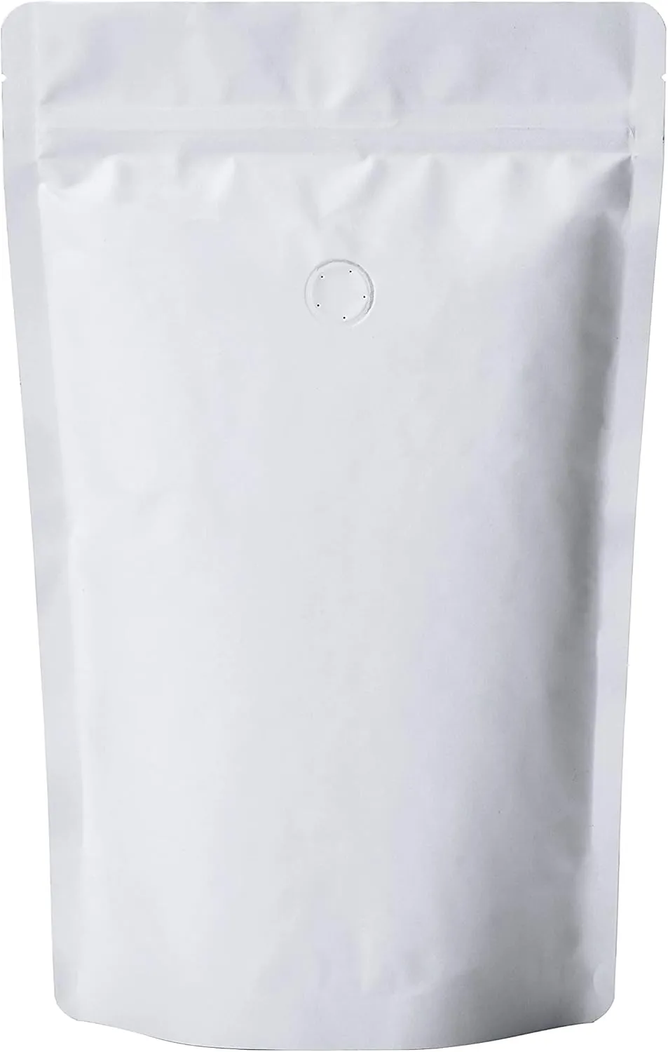 12oz Coffee Bags 100 Pieces - High Barrier White Kraft Paper Stand up Ziplock Pouches Bags with Valve & Zipper (100 Pcs, 12 Ounce/340 Gram/0.75 lb)