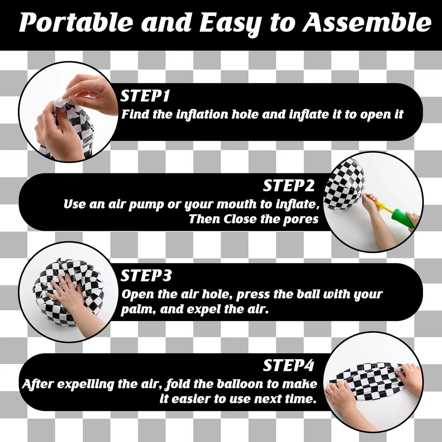 12PCS Race Car Checkered Flag Beach Ball Set–8" Vibrant Black & White Themed Beach Balls for Kids’ Racing Birthday Parties,Summer Pool Games,End of Year Class Decorations,Bulk Party Favors