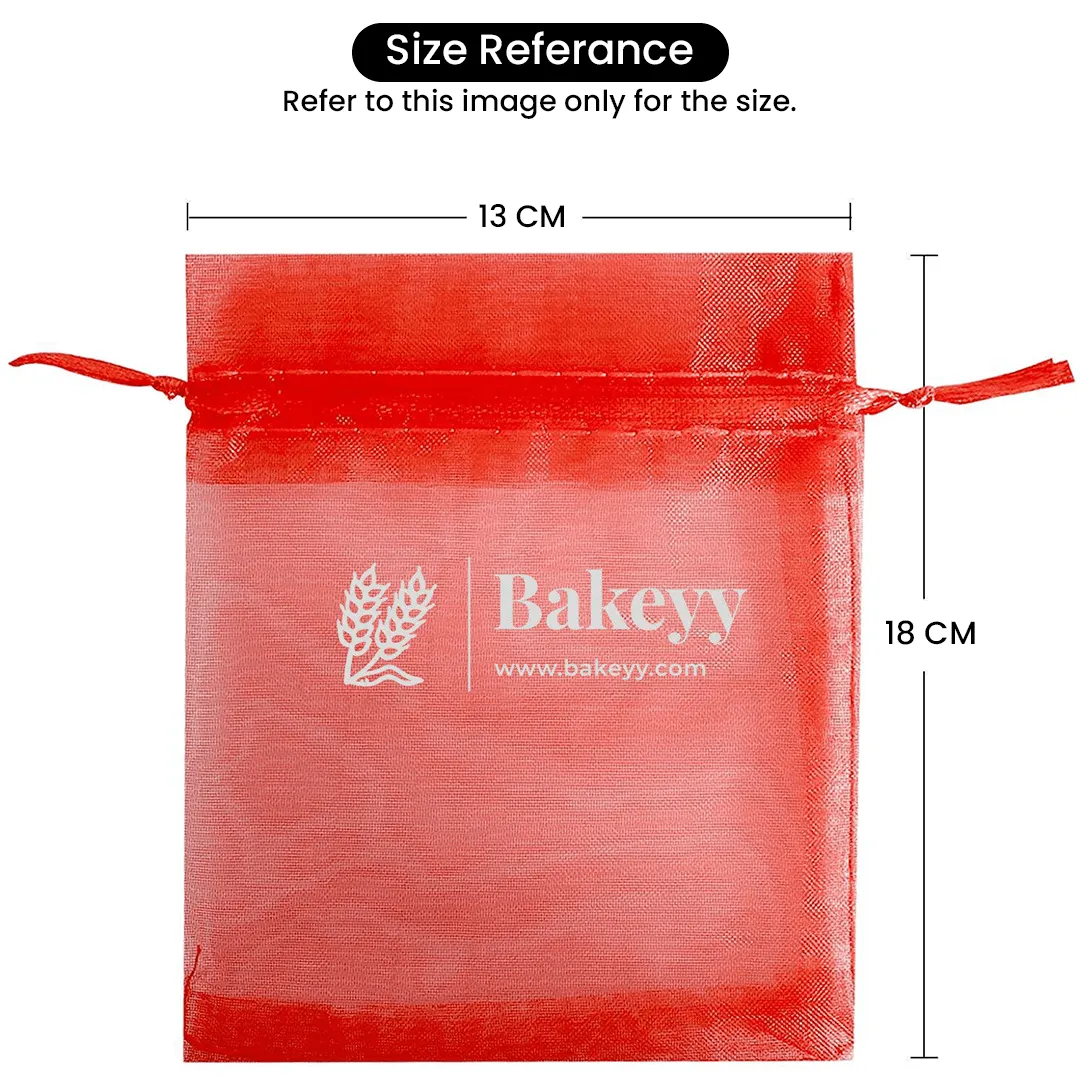 13x18 CM | Organza Potli Bags | Dark Pink Colour | Candy Bag| Pack of 50