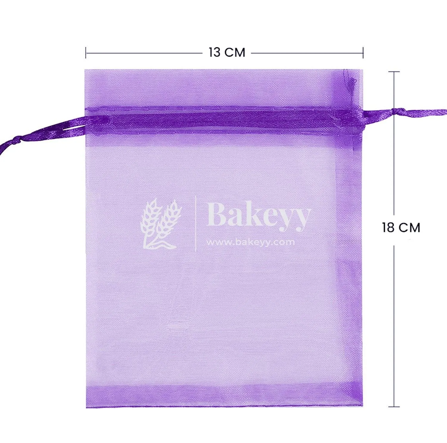 13x18 CM | Organza Potli Bags | Light  Purple Colour | Candy Bag| Pack of 50