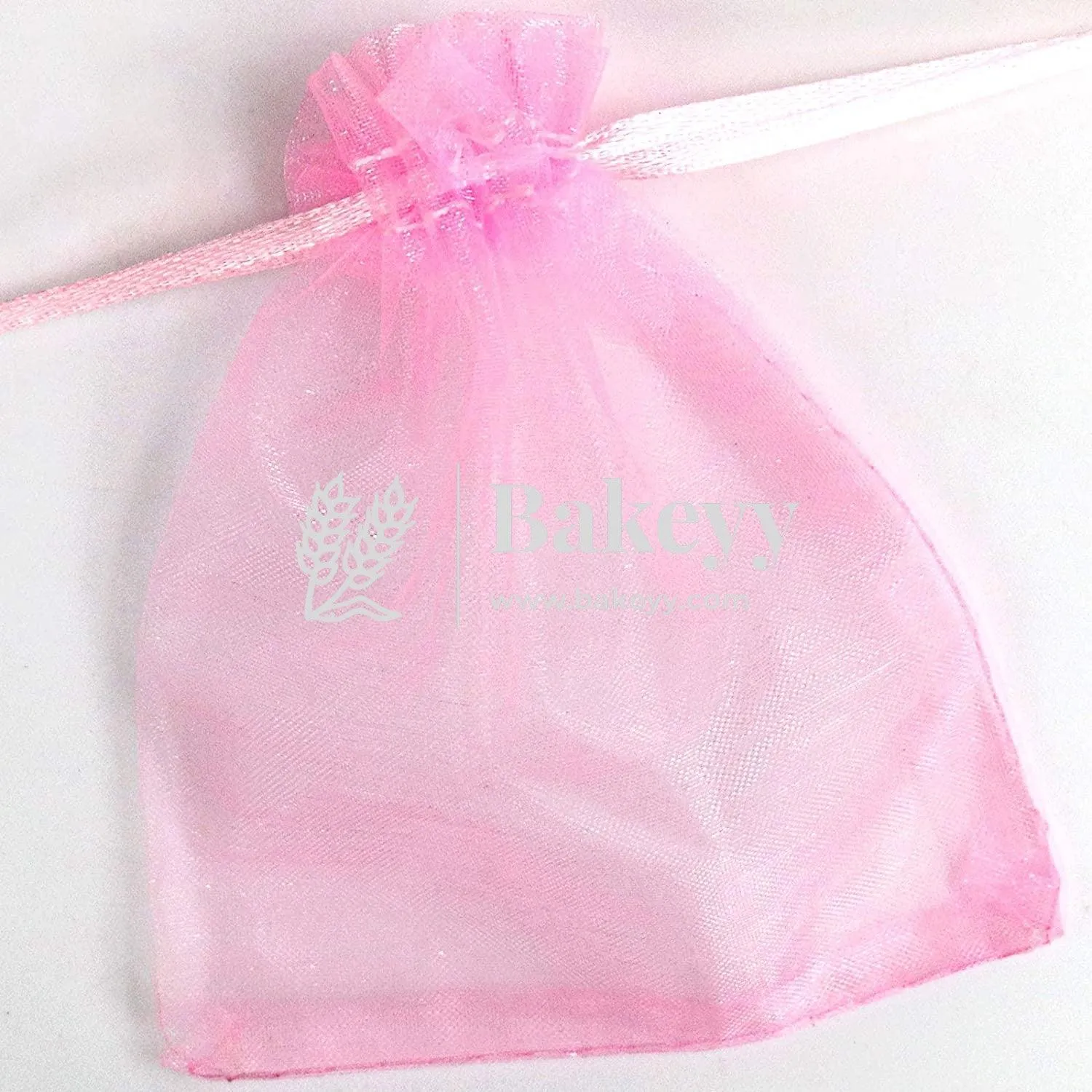 13x18 CM | Organza Potli Bags | Pink Colour | Candy Bag| Pack of 50