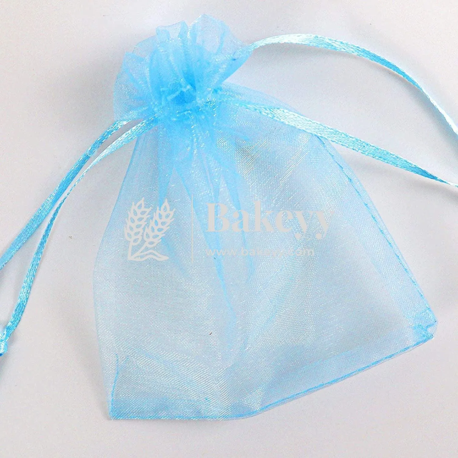 13x18 CM | Organza Potli Bags | Sky Blue Colour | Candy Bag| Pack of 50