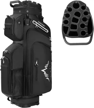 14-Way Golf Cart Bag, Premium Full Length Golf Bag for Men with Magnetic Leather Pocket, Handles and Rain Cover