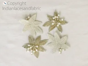 15 Pc Indian Beaded Appliques Patches DIY Crafting Handmade Sewing Cotumes Dresses Handcrafted Decorative Supply Beach Bags Hats Home Decor