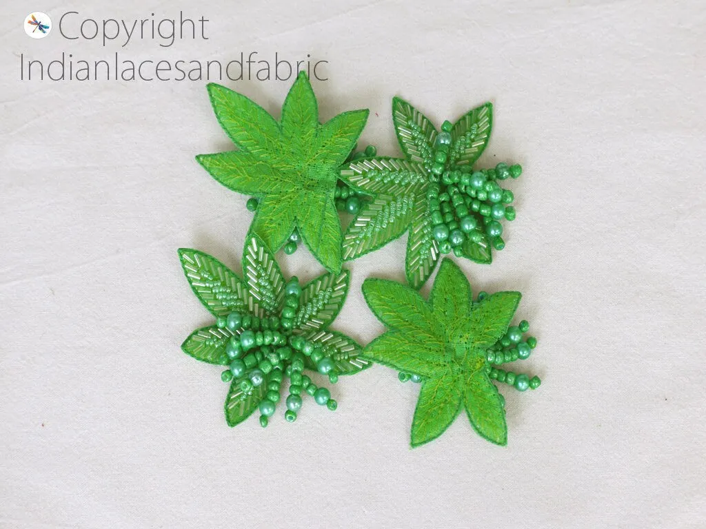 15 Pc Indian Beaded Appliques Patches DIY Crafting Handmade Sewing Cotumes Dresses Handcrafted Decorative Supply Beach Bags Hats Home Decor