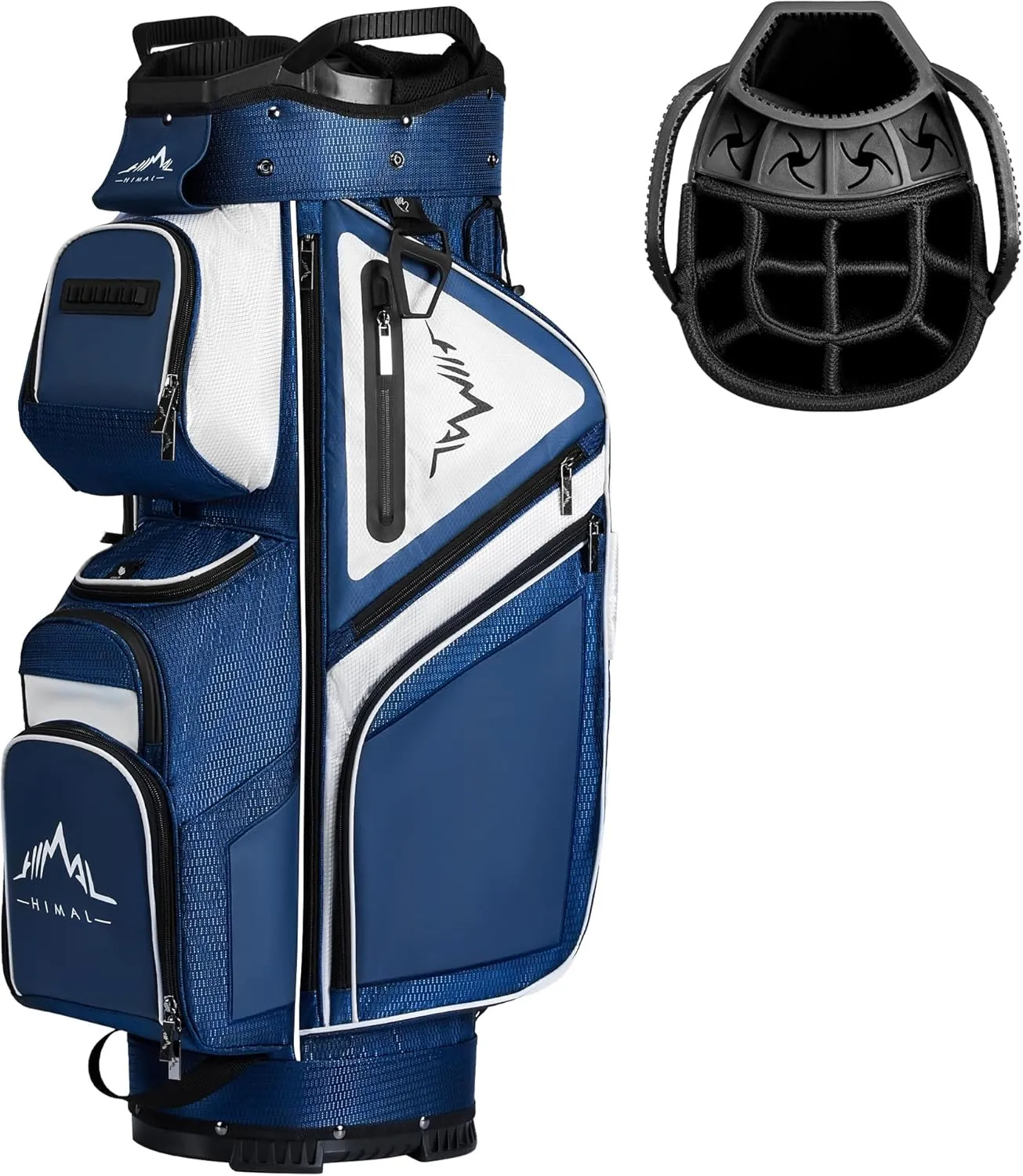15-Way Golf Cart Bag, Premium Anti-Shake Divider Top Golf Bag with Comfortable Handles, Magnetic Pocket and Rain Cover