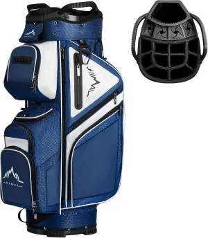 15-Way Golf Cart Bag, Premium Anti-Shake Divider Top Golf Bag with Comfortable Handles, Magnetic Pocket and Rain Cover
