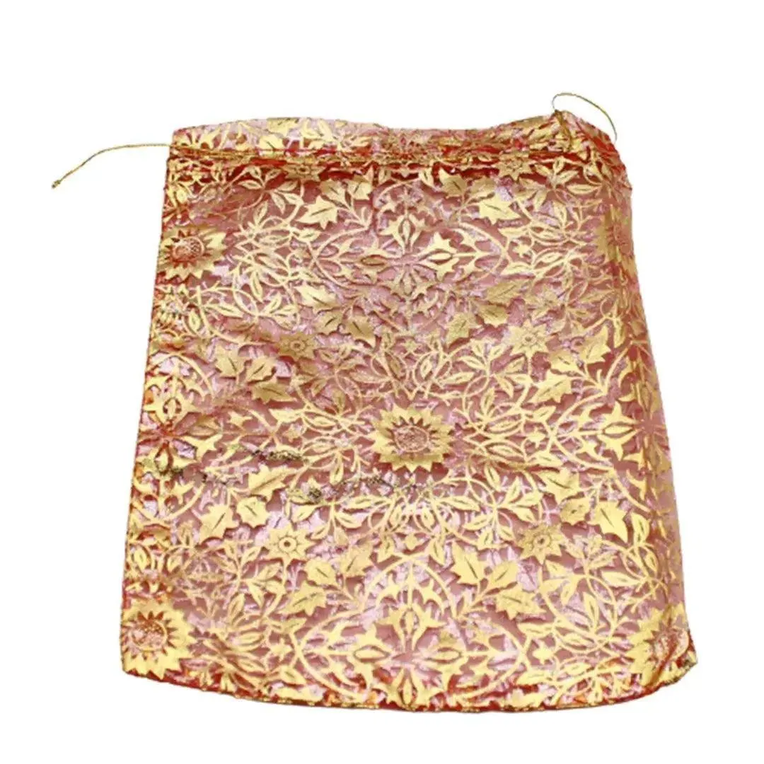 16x20 CM | Printed Organza Potli Bags | Pack of 40 | Red Colour | Candy Bag