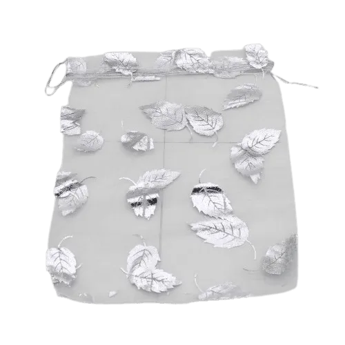 18x24 CM  | Printed Organza Potli Bags | Pack of 40 | White Colour | Candy Bag