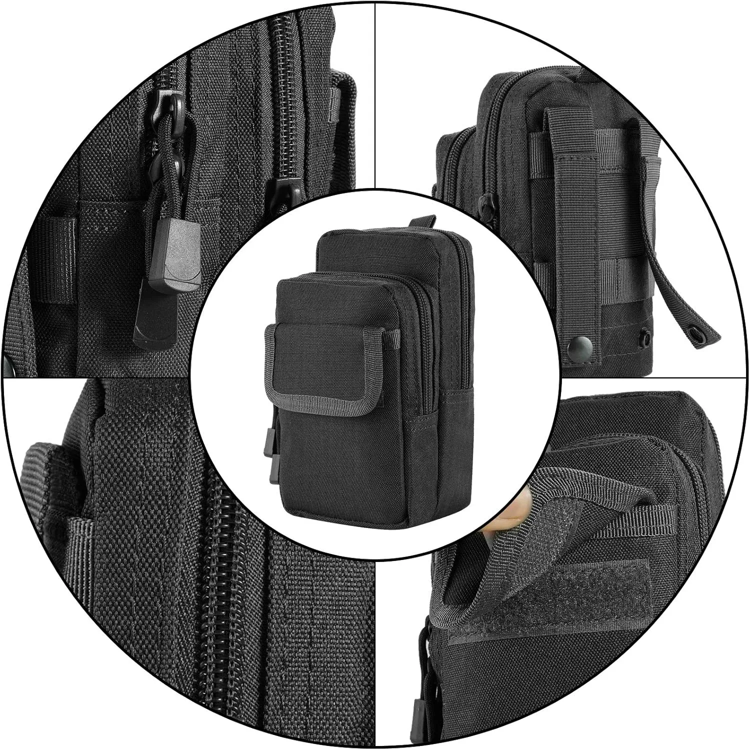 2 Pack Molle Pouches - Tactical Compact Water-Resistant EDC Pouch Bag Small Utility Pouch