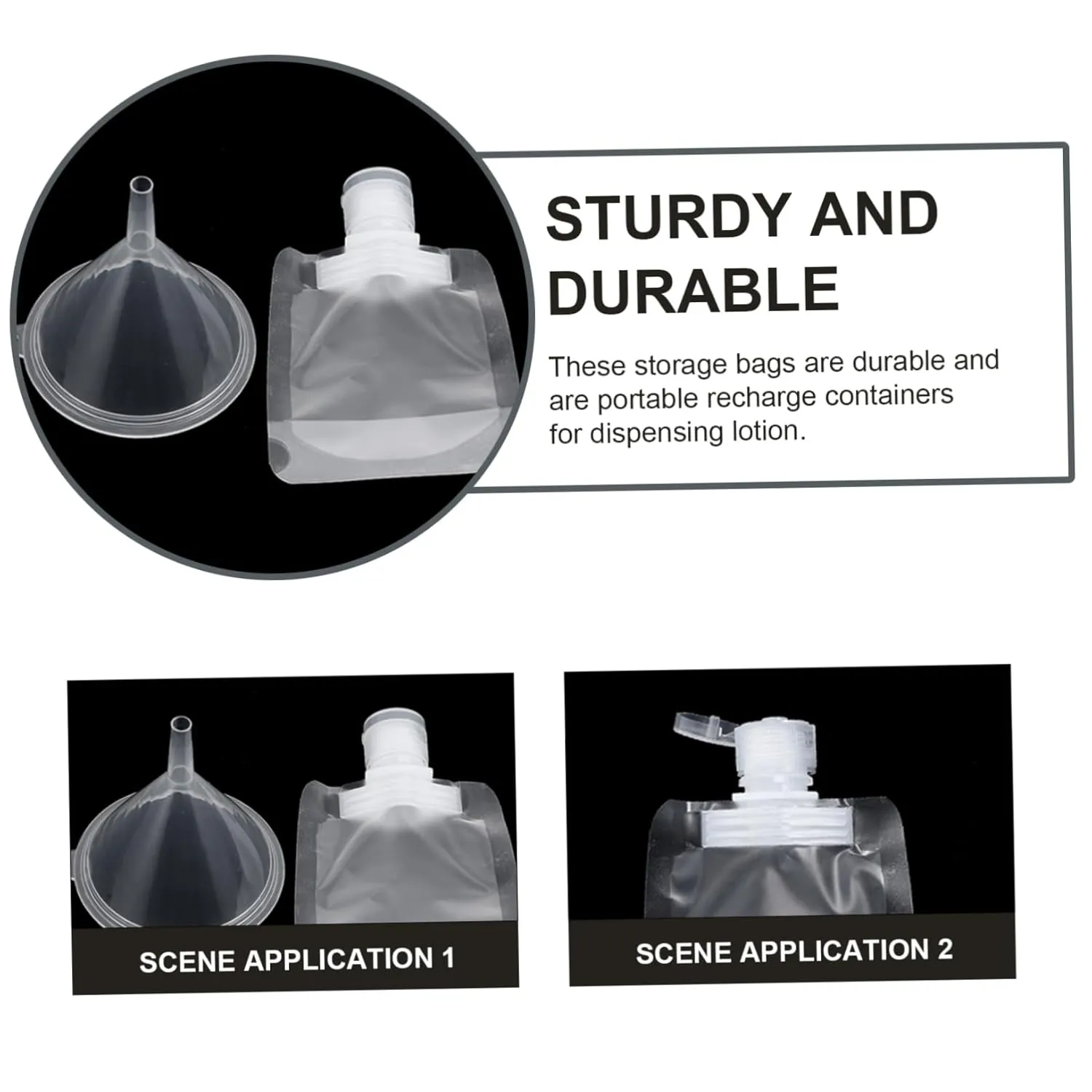 2 Sets Travel Lotion Emulsion Bags Refillable Squeeze Pouches Leakproof Portable Toiletry Containers