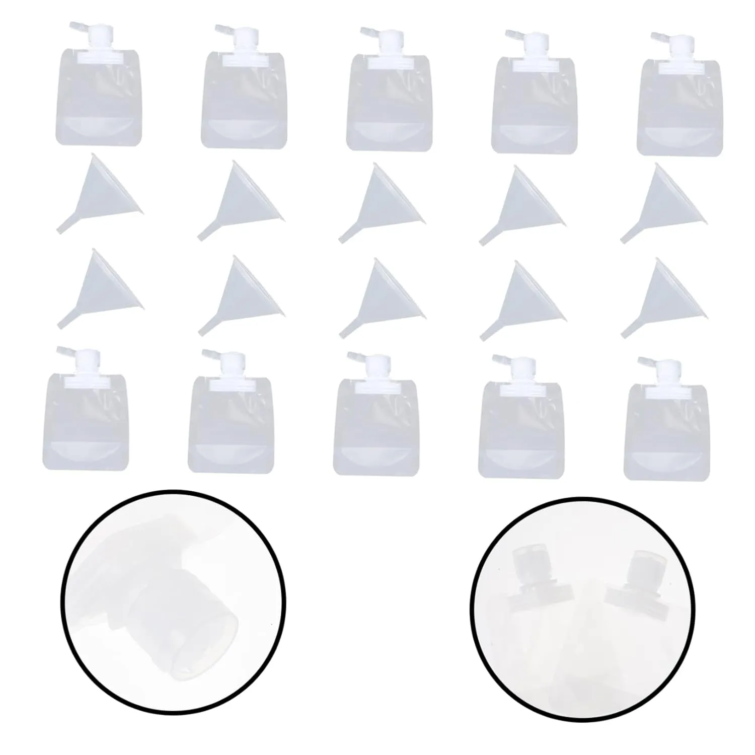 2 Sets Travel Lotion Emulsion Bags Refillable Squeeze Pouches Leakproof Portable Toiletry Containers