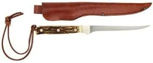 2 X Schrade 168UH Uncle Henry Walleye Fillet Knife with Leather Sheath