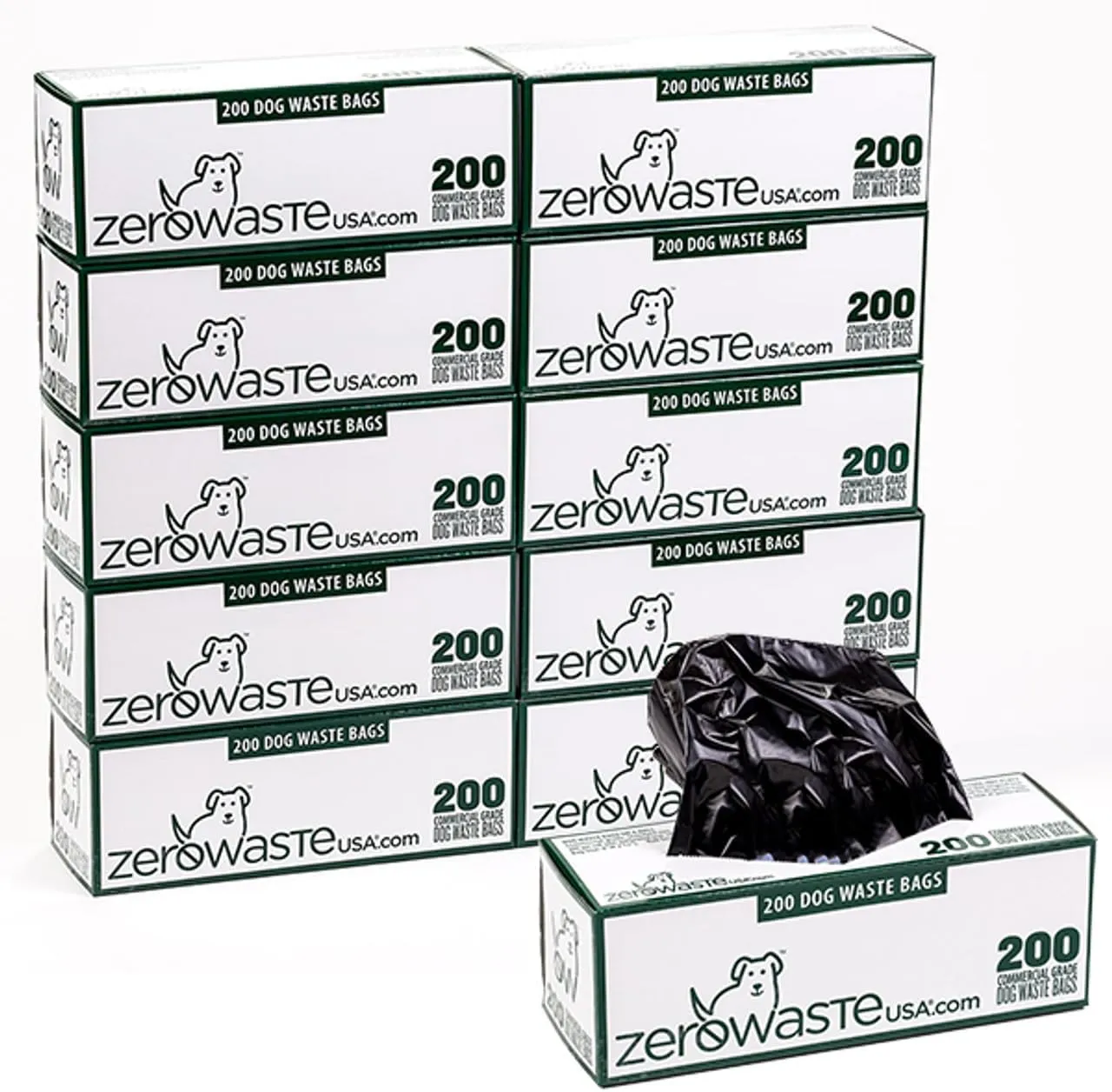 2,000 Premium Dog Waste Station Refill Roll Bags - Guaranteed to fit any commercial roll bag dispenser (10 rolls of 200 bags)