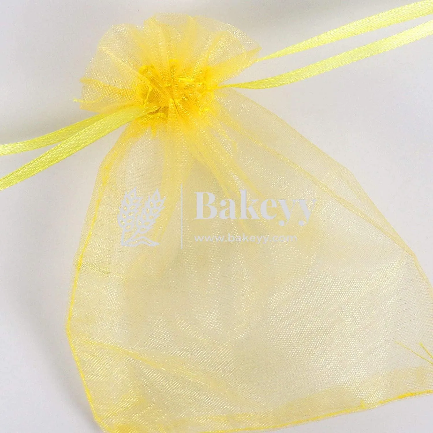 20x25 cm | Organza Potli Bags | Gold Colour | Candy Bag | Pack of 50