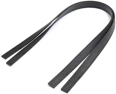 24” byhands Boston Series Saffiano Pattern Genuine Leather Purse Handles, Shoulder Bag Strap, Black (30-6102)
