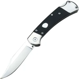3'' 440C Clip Point Blade Black G10 Handles Speed Safe Folder Opening Folding Pocket Knife with Lether Case, Everyday Carry Camping EDC Tool, Gift for Men