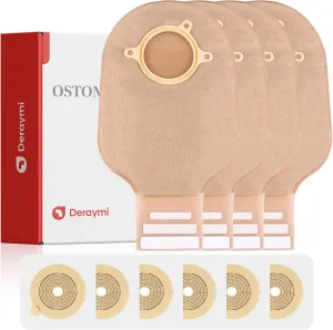 30 PCS Ostomy Supplies Colostomy Bags 2 Piece Ostomy Bag Two Piece Ostomy Drain Pouches for Ileostomy & Stoma Care, Trim-to-Fit 15-60 mm (20 x Bags 10 x Skin Barriers)