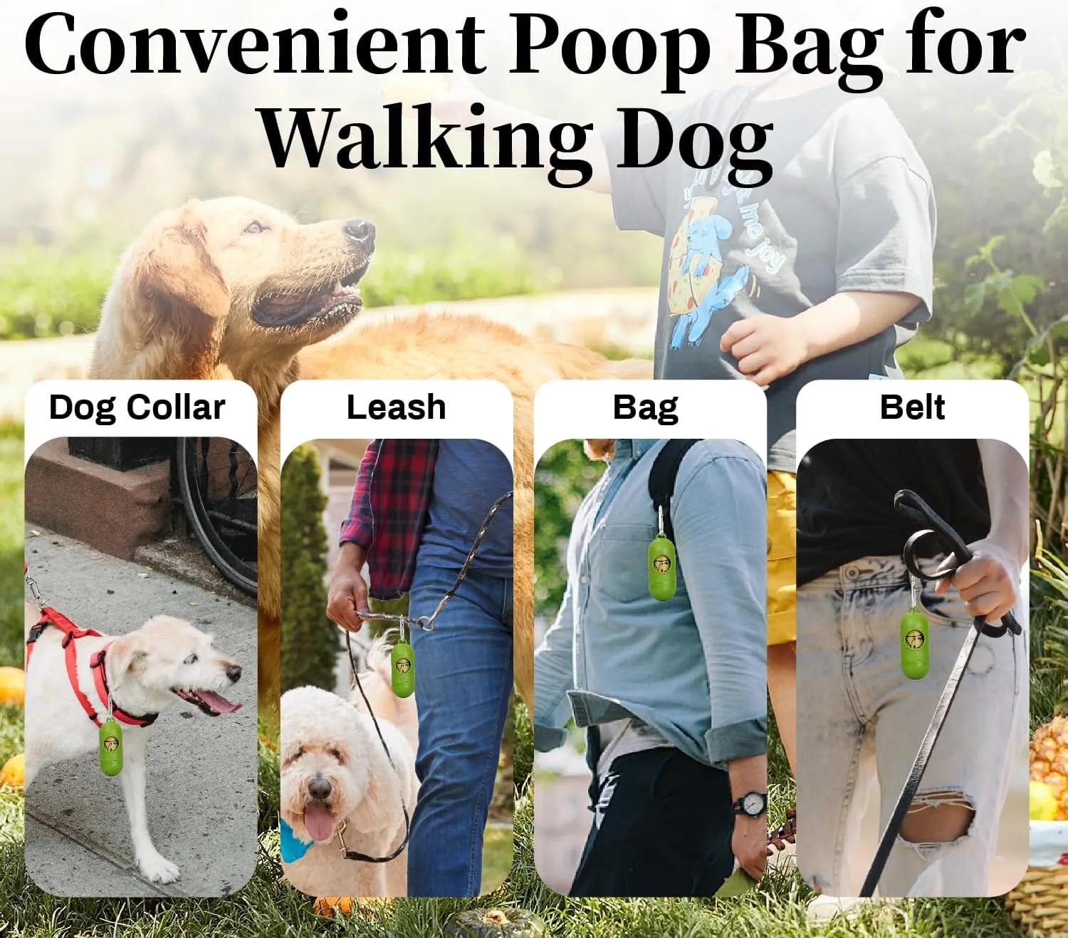 420 Counts Dog Poop Bags Rolls with Dispenser & Leash Clip, Scented Poop Bags for Dogs Waste, Extra Thick & Leak Proof for Poop Doggie Puppy Pet Waste, 9" x 13", Dark Khaki