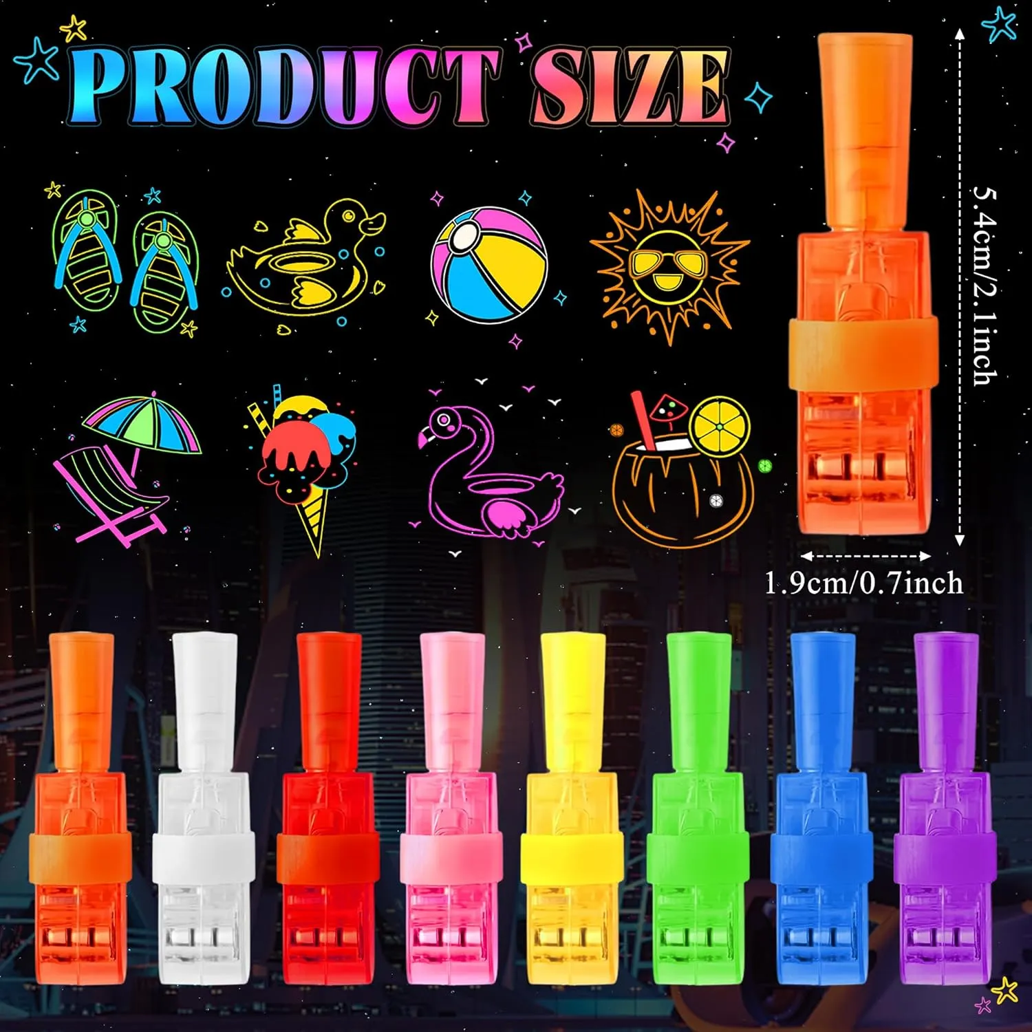 48 PCS Finger Light for Kids Summer Party Favors ,Glow in the Dark Light Up Summer Beach Toys Bulk for Kids Birthday Goodie Bag Stuffers Classroom Prizes Boys Girls Pool Party Classroom Prizes