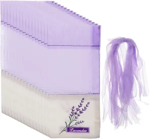 50Pcs Lavender Sachet Bags Decorative Pouches Empty for Storing Jewelry Organizer Compact Drawstring Bags for Lavender, Spice and Herbs
