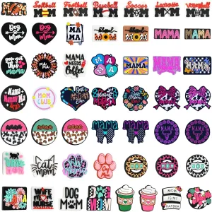 50pcs Mama Silicone Focal Beads, Mom Focal Beads Accessories Decorative Mother's Day Bead for Keychain Making Beaded Pens Jewelry Mother Gift Crafts Bracelet Necklace