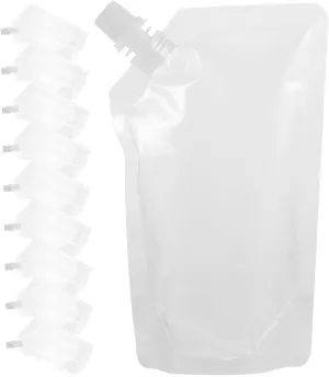 50Pcs Reusable Drink Pouches with Funnel Portable Beverage Bags for Travel Camping Hiking and Picnics Self Standing Design for Easy Pouring and Use