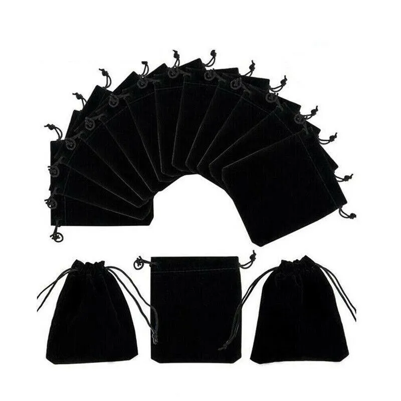 50X Small Velvet Cloth Drawstring Bags Gift Bag Jewelry Ring Pouch Earring Favor 9x12