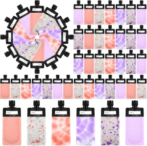 60 Pcs 3 oz Leak Proof Empty Squeeze Pouches Refillable Travel Size Containers Liquid Travel Pouches for TSA Approved Toiletries Lotion