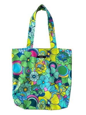 70's Floral Green Tote Bag