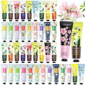 84 Pack Hand Cream Gifts Set, Hand Lotion Travel Size, Mini Hand Lotion Bulk, Mini Hand Cream for Dry Cracked Hands, Hand Cream Bulk, Lotion Sets for Women Gift, Moisturizing Hand Cream For Dry Hand