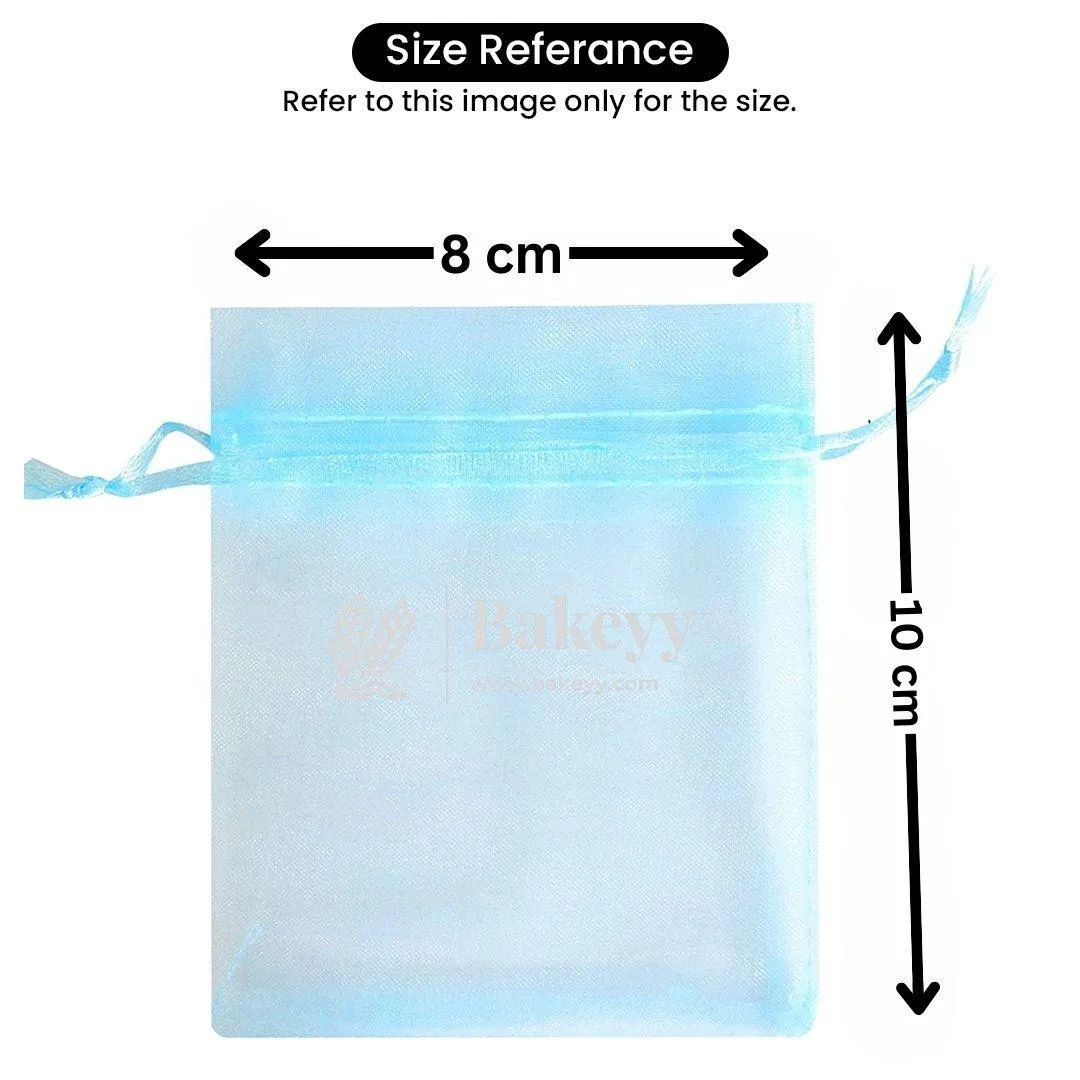 8x10 CM | Organza Potli Bags | Red Colour Candy Bag| Pack of 50