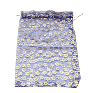 8x10 cm | Printed Organza Potli Bags | Pack of 70 |Blue Colour | Candy Bag |