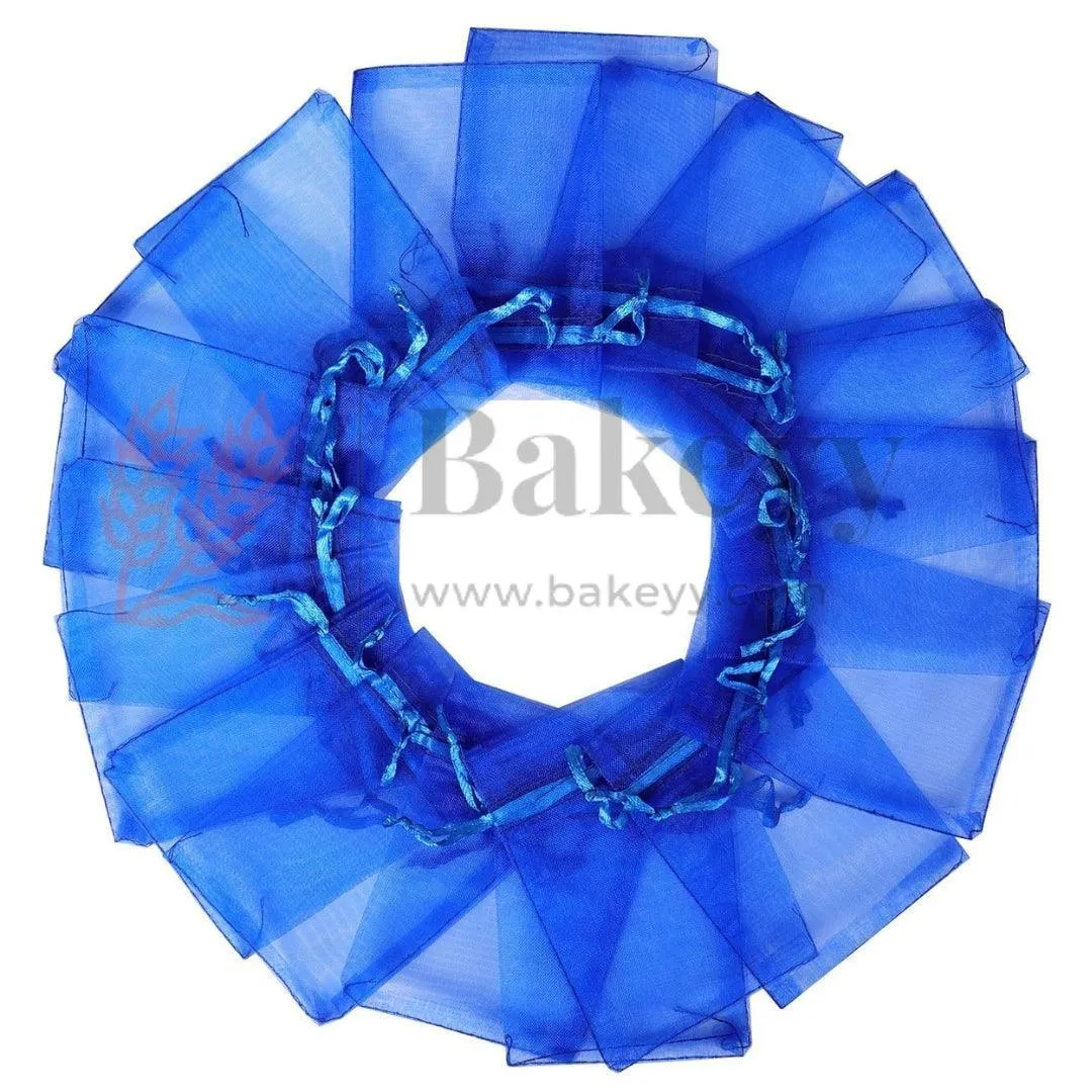 8x10cm | Organza Potli Bags | Royal Blue Colour | Candy Bag | Pack of 50