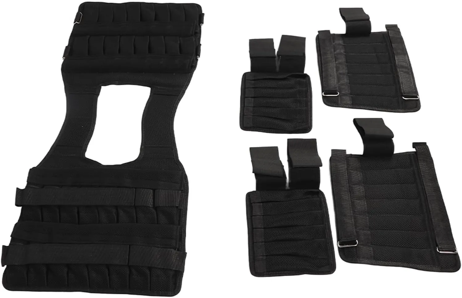 Adjustable Weighted Vest Strength Training Cloth for Weight Exercise Leg Arm with Shock Absorbing Shoulder Straps Fitness Gear (35kg)