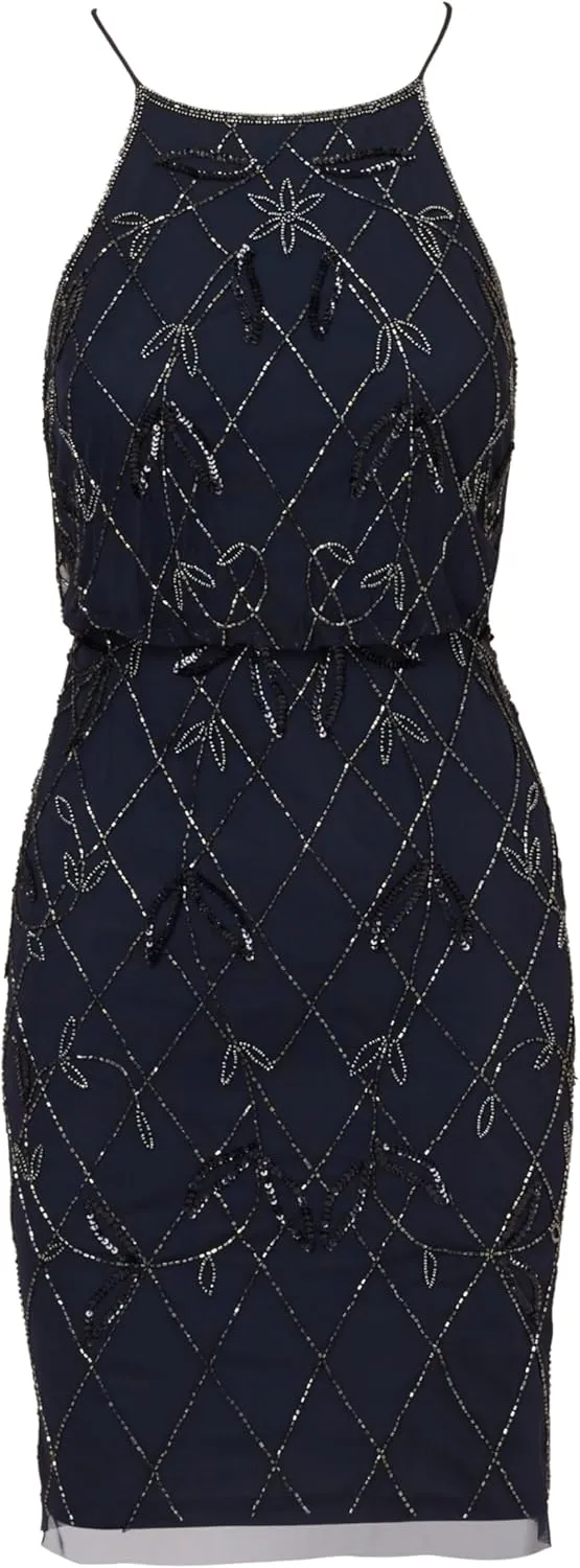 Adrianna Papell Women's Beaded Blouson Dress