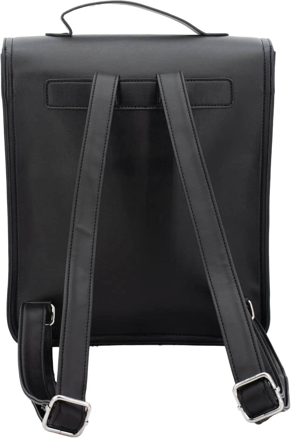 AI ACCESSORY INNOVATIONS Wednesday Nevermore Academy Vegan Leather Cosplay Mini Backpack Purse, 12 Inch School Bag, Black