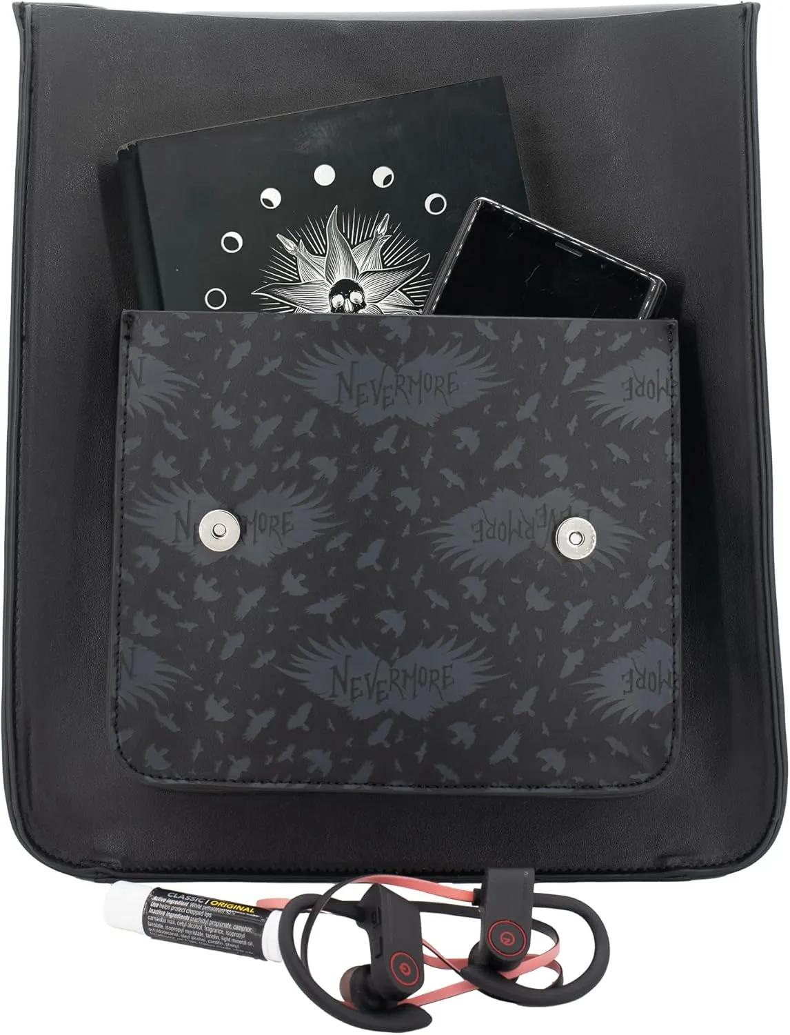 AI ACCESSORY INNOVATIONS Wednesday Nevermore Academy Vegan Leather Cosplay Mini Backpack Purse, 12 Inch School Bag, Black