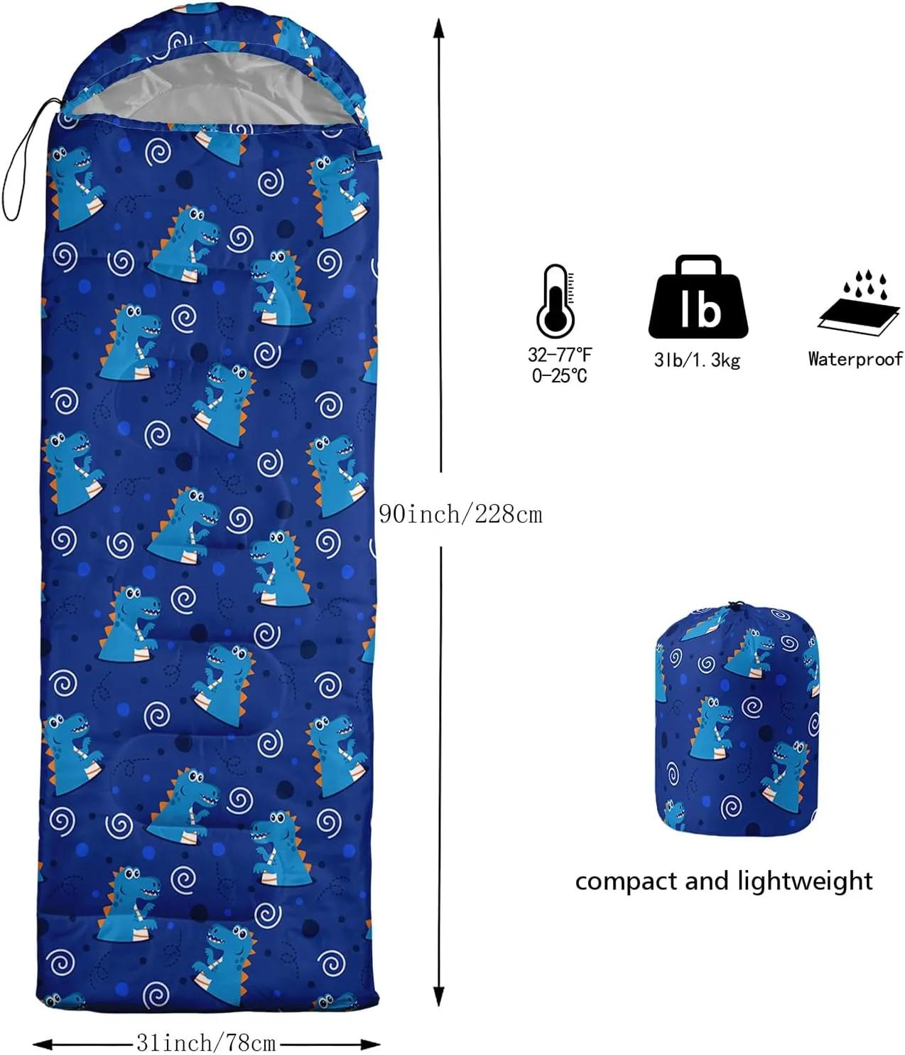 AILONEN Sports Sleeping Bag for Kids Boys,Warm and Cool Weather,Lightweight,Waterproof Backpacking,Soccer Basketball Baseball Rugby Tennis Ball Game Graffiti Sleeping Bag for Camping